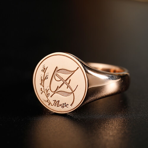 custom etched rings wholesale manufacturers rose gold personalized debossed logo rings with name engraved bulk vendors